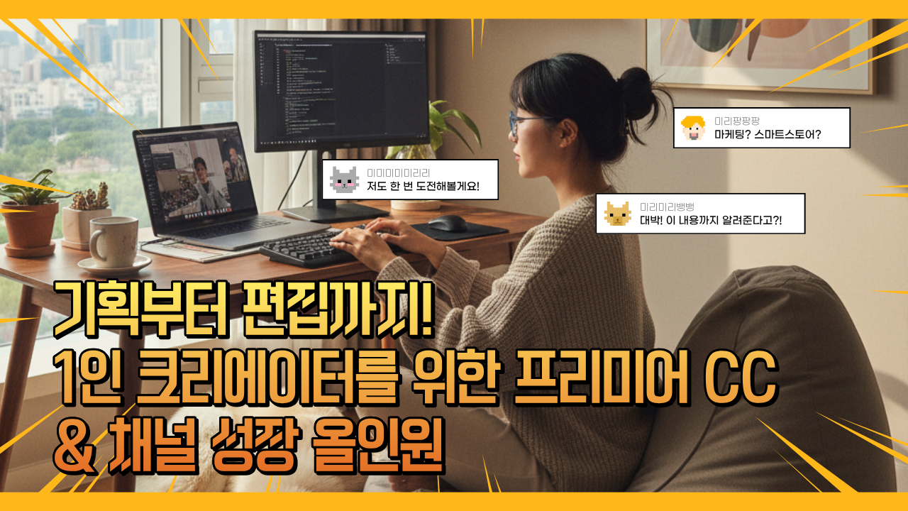 [유튜브 마스터] 기획부터 편집까지! 1인 크리에이터를 위한 프리미어 CC & 채널 성장 올인원