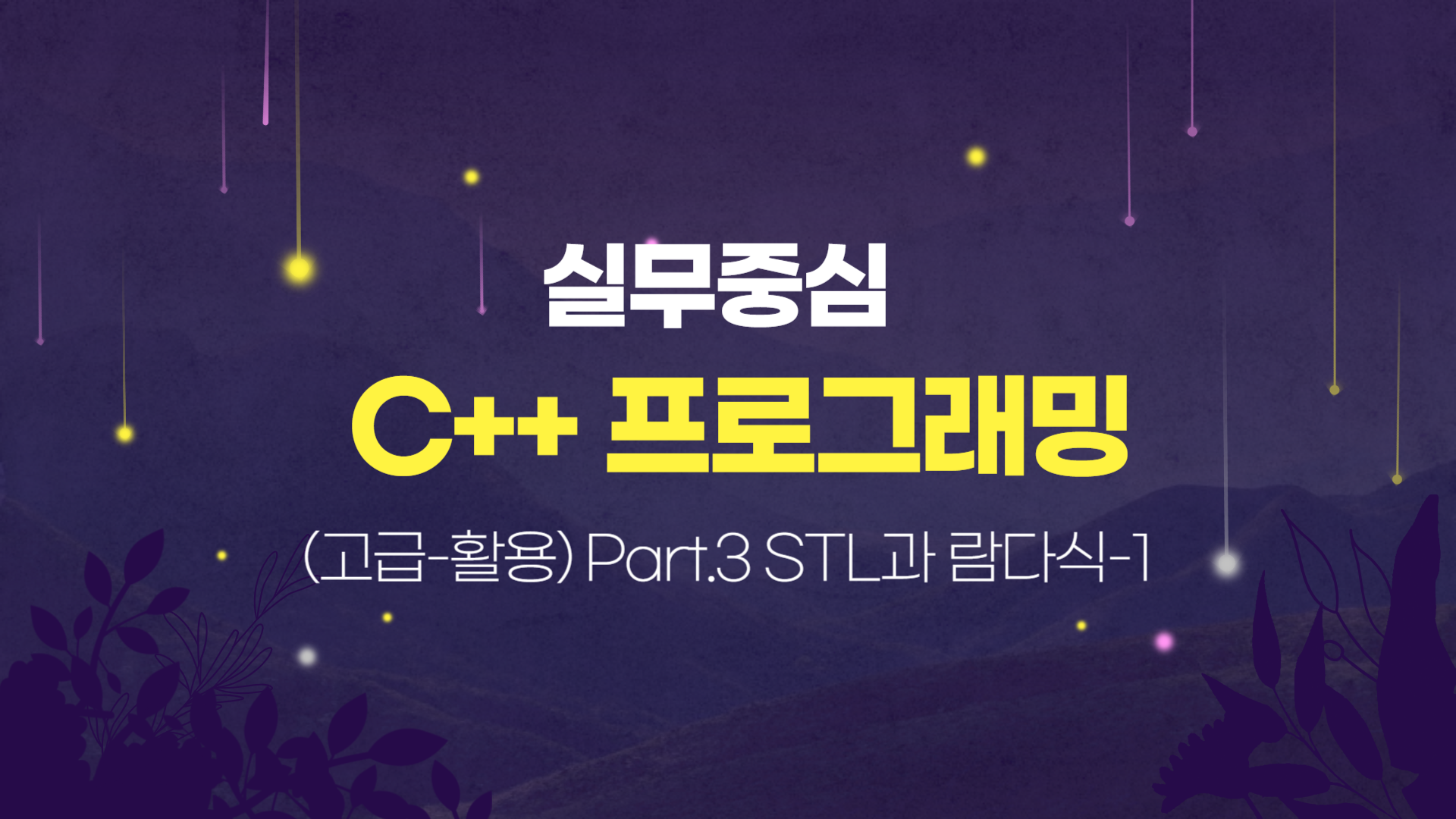 [HD]실무 중심 C++ 프로그래밍 제대로 배우기 (고급-활용) Part.3 STL과 람다식-1