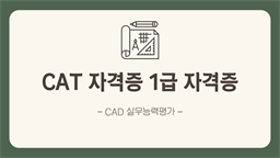 [HD]CAT 자격증(CAD 실무능력평가) 1급 자격증 따기 (2023)