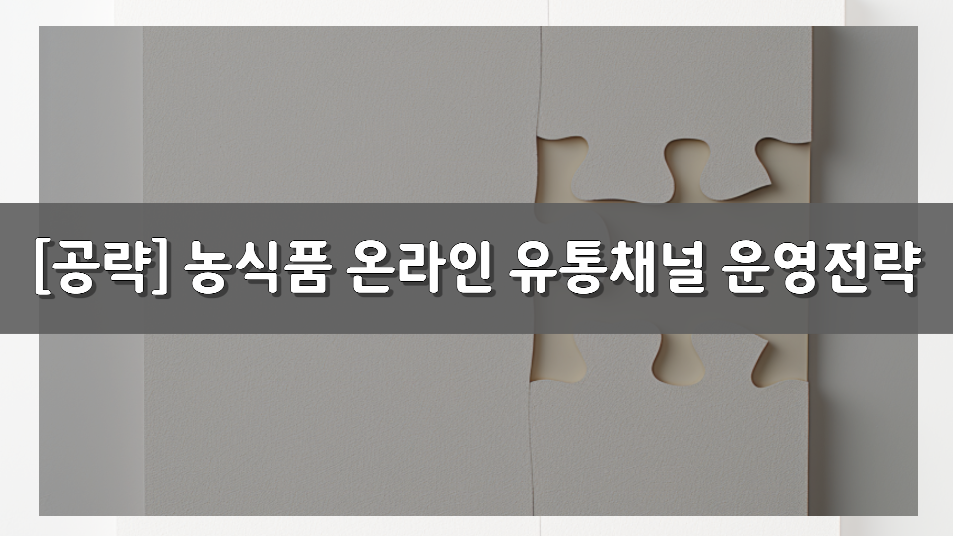 [공략]농식품 온라인 유통채널 운영전략