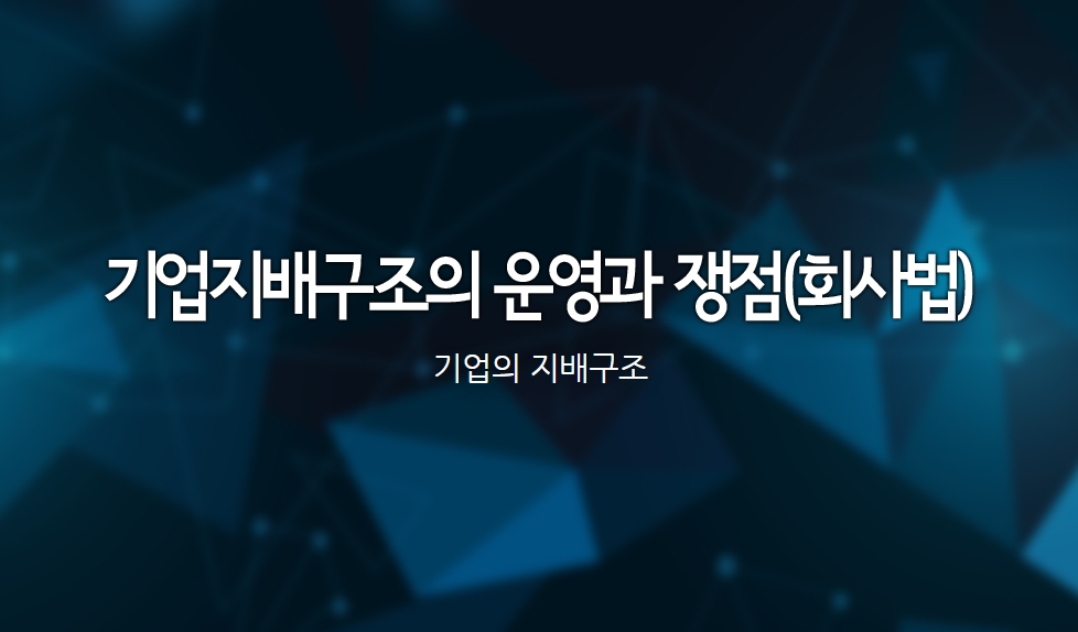 기업지배구조의 운영과 쟁점(회사법)