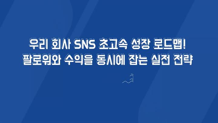 우리 회사 SNS 초고속 성장 로드맵! 팔로워와 수익을 동시에 잡는 실전 전략