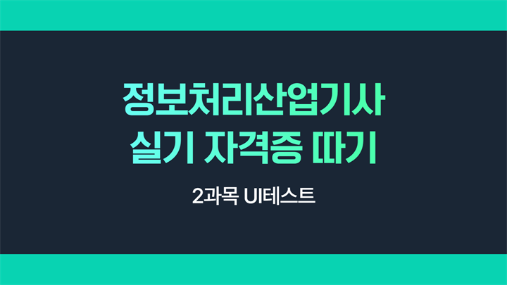 [HD]정보처리산업기사 실기 (2025 개정) - 2과목 UI테스트