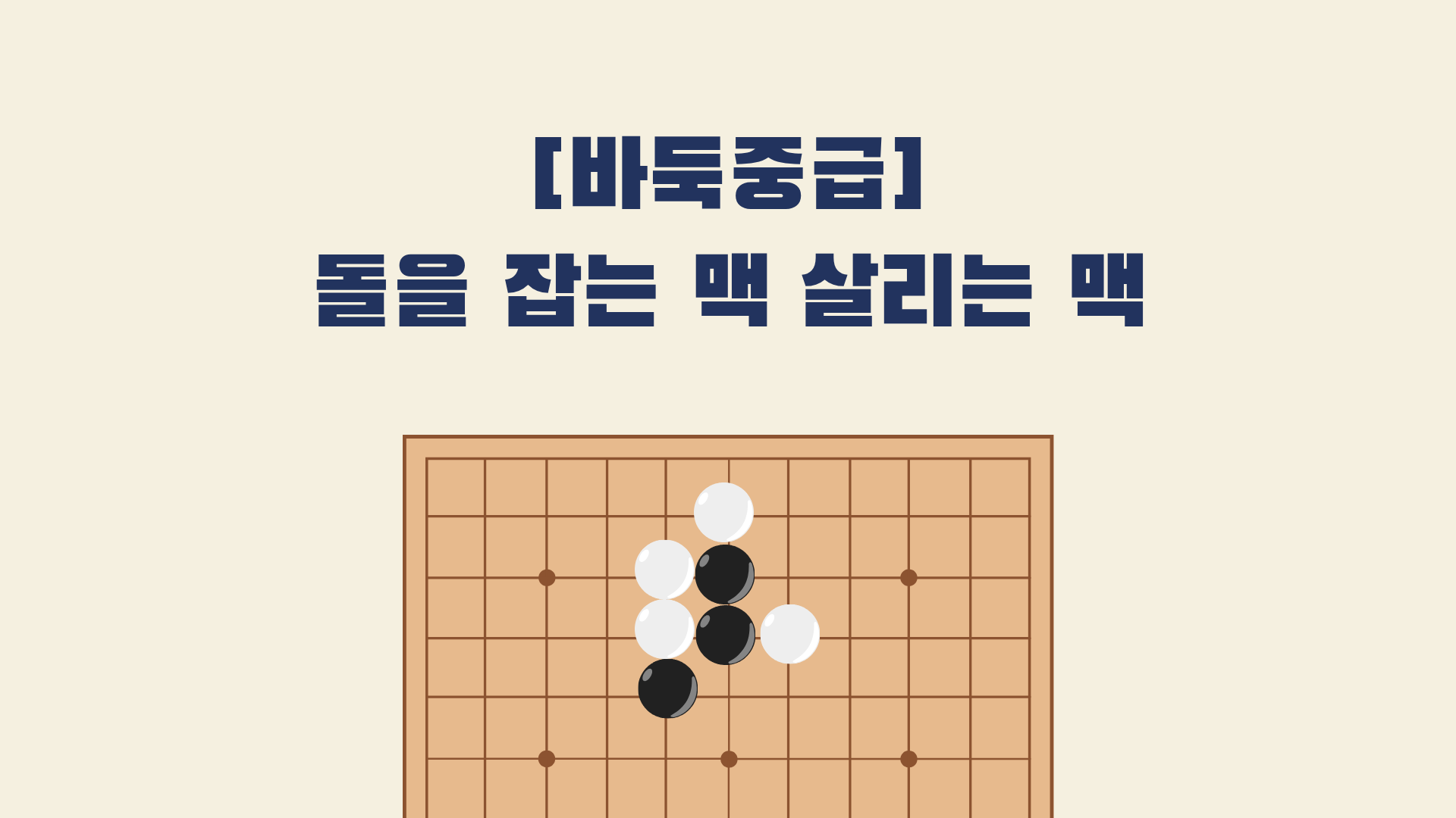 [바둑중급] 돌을 잡는 맥 살리는 맥